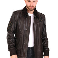 La chaqueta de cuero marrón Tivoli para hombre 