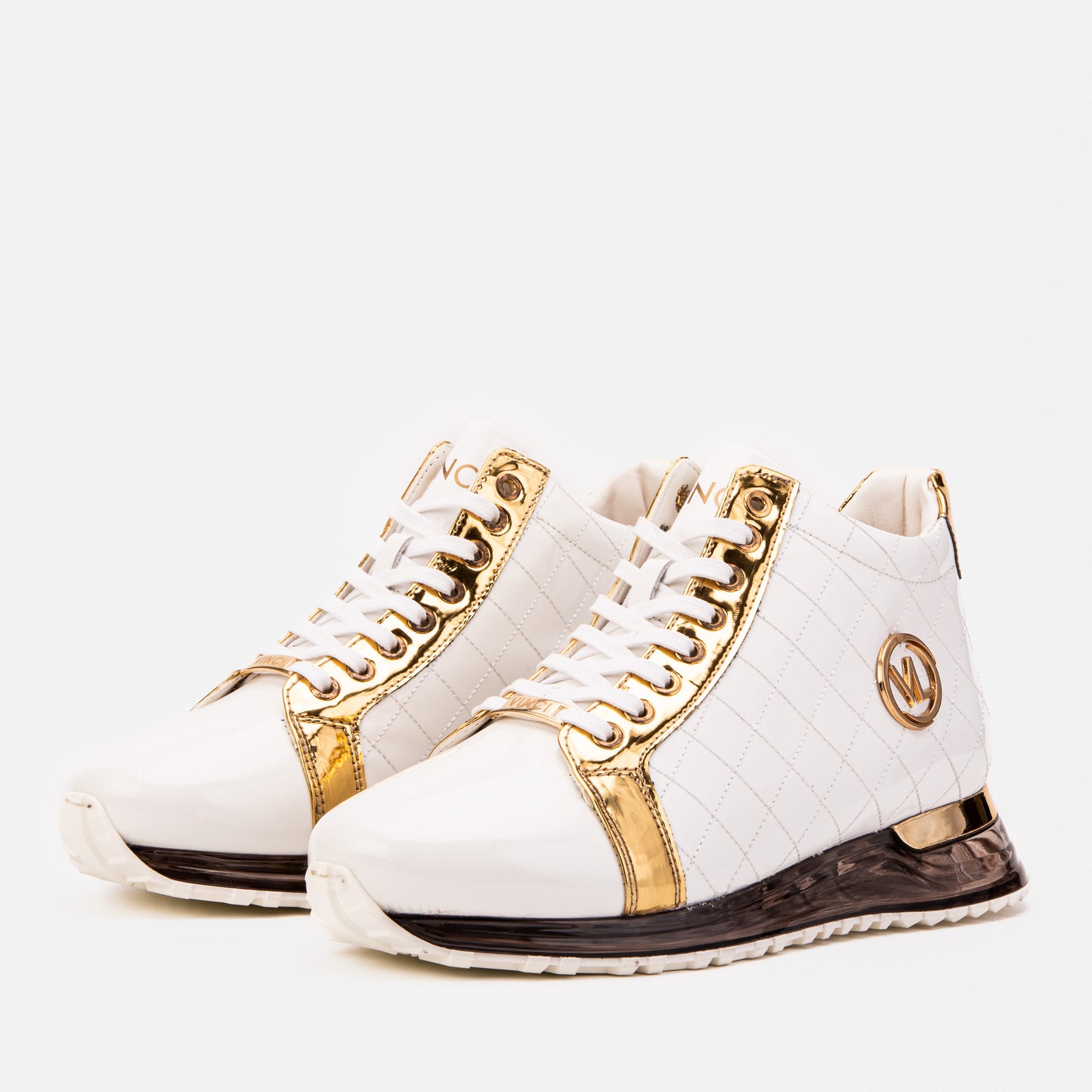 The Prestige White & Gold Limited Edition High-Top Men Sneaker