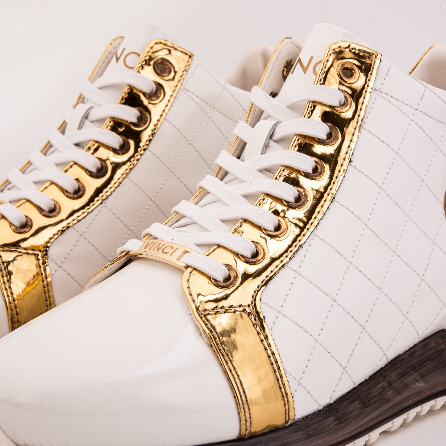 The Prestige White & Gold Limited Edition High-Top Men Sneaker
