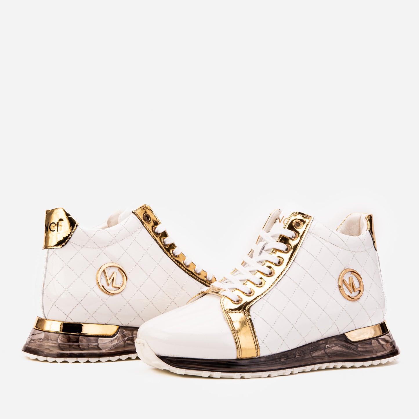 The Prestige White & Gold Limited Edition High-Top Men Sneaker