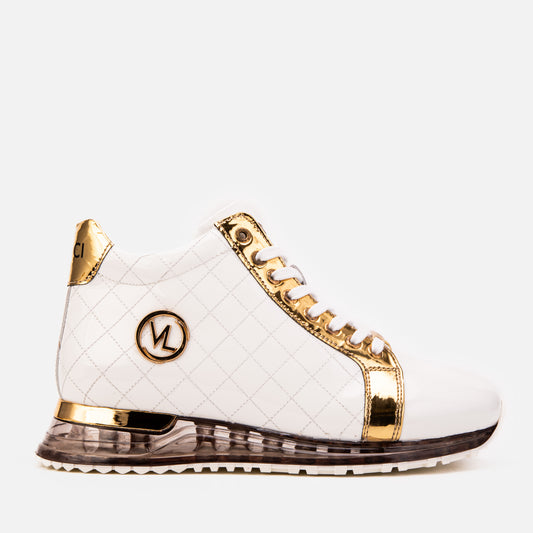 The Prestige White & Gold Limited Edition High-Top Men Sneaker