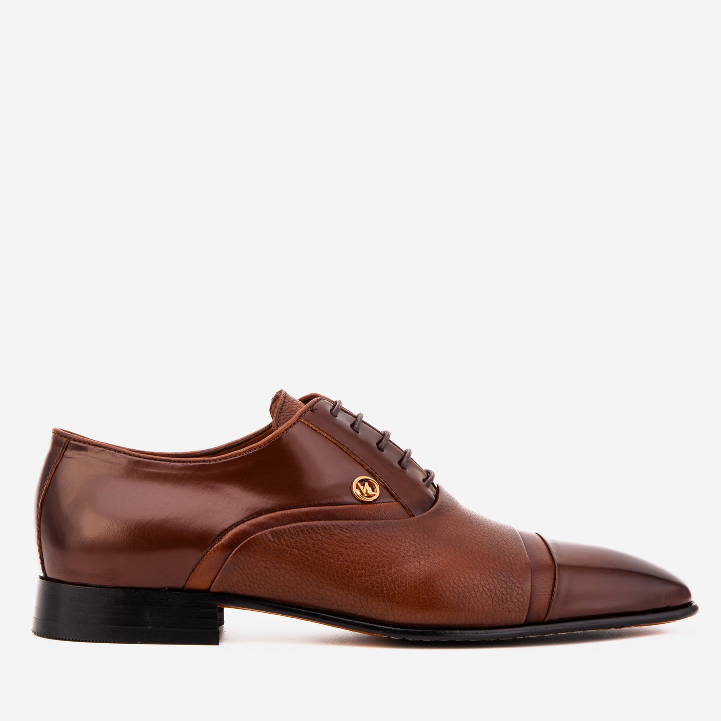 El Zapato Oxford de Puntera Cap de Cuero Marrón Hecho a Mano Rockwell para Hombre