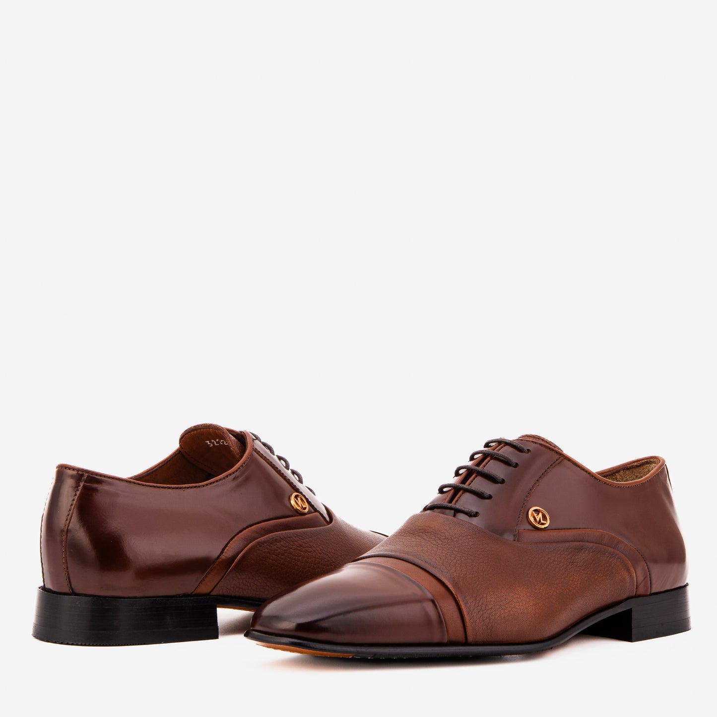 El Zapato Oxford de Puntera Cap de Cuero Marrón Hecho a Mano Rockwell para Hombre
