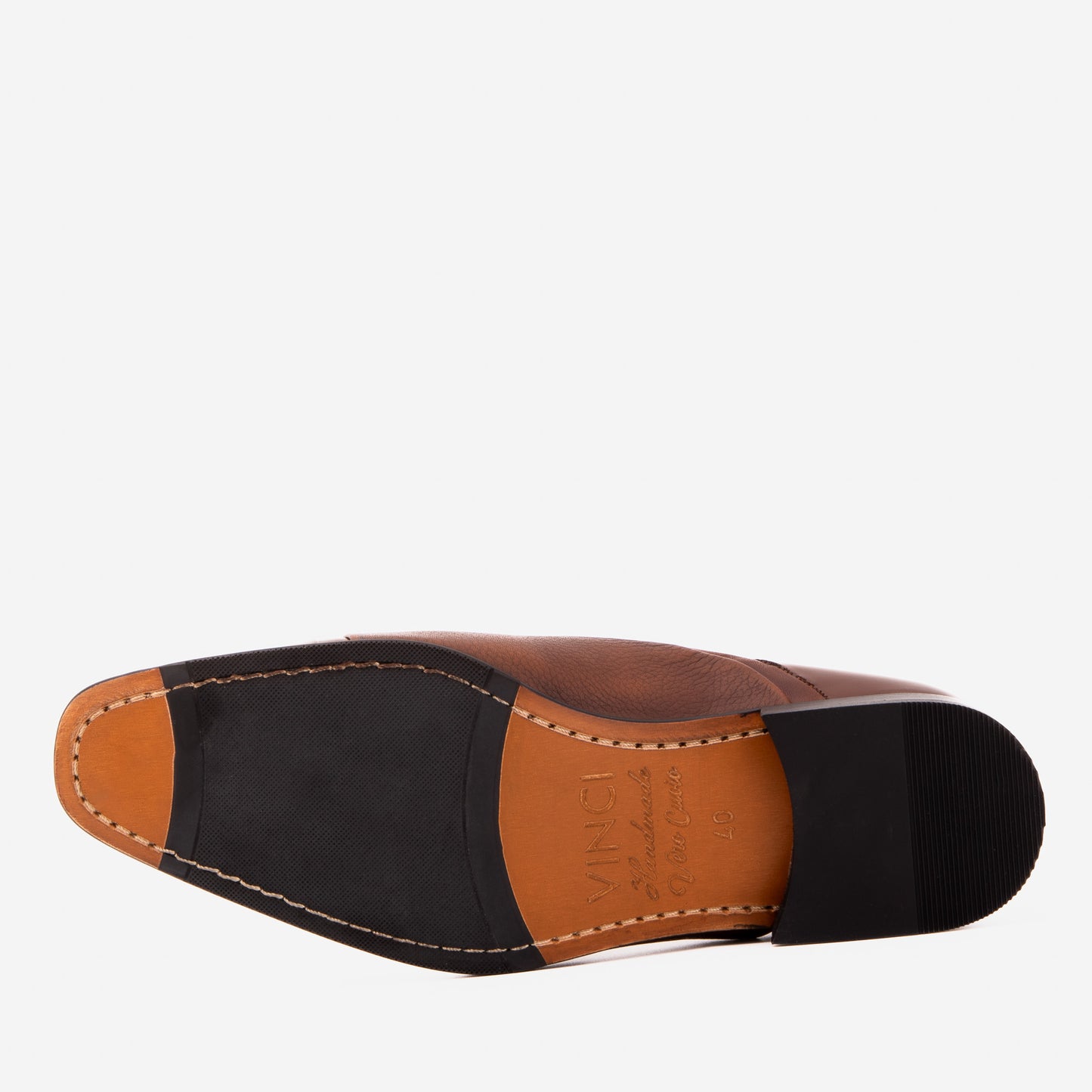 El Zapato Oxford de Puntera Cap de Cuero Marrón Hecho a Mano Rockwell para Hombre