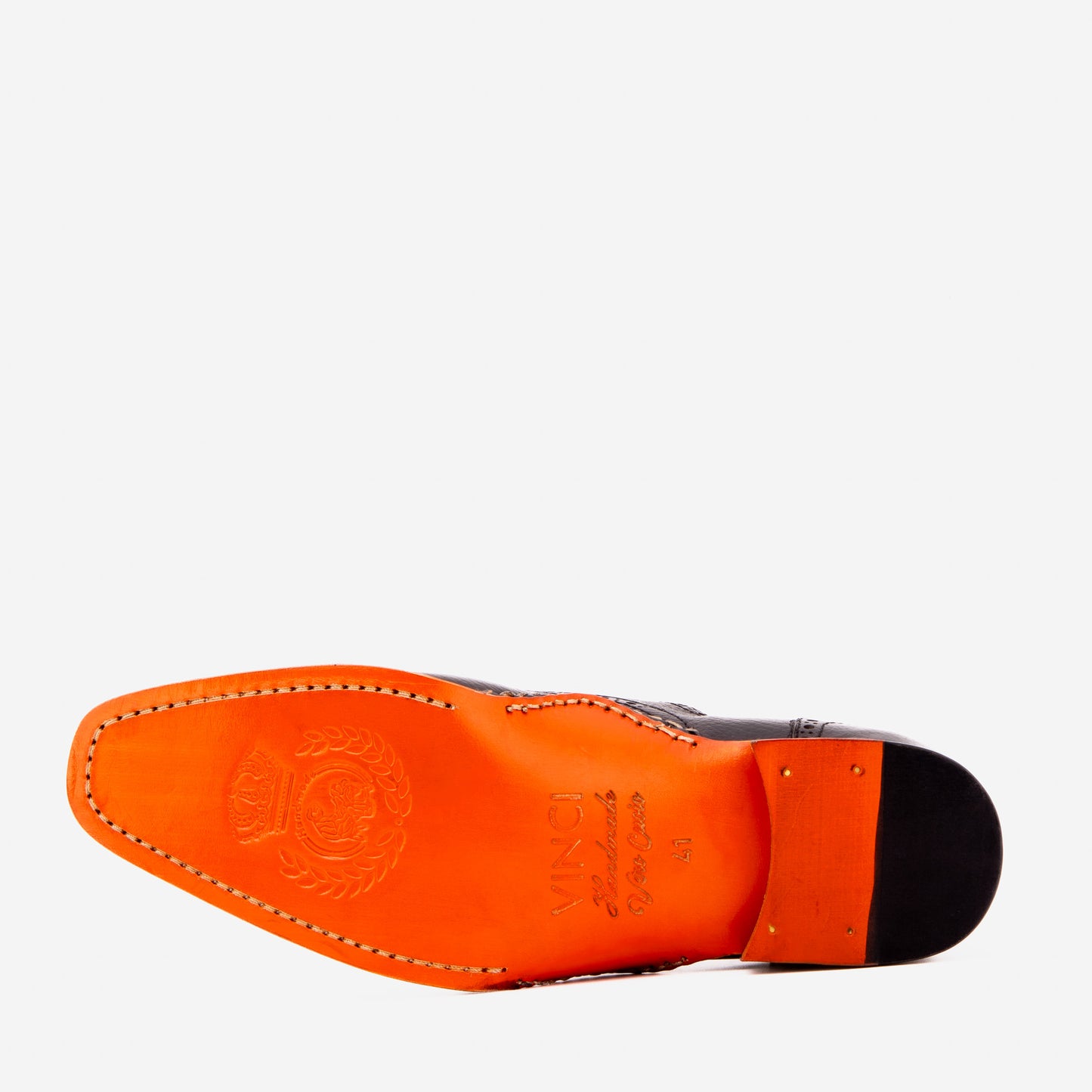 El Zapato Oxford Semi Brogue Negro Hecho a Mano Draco para Hombre