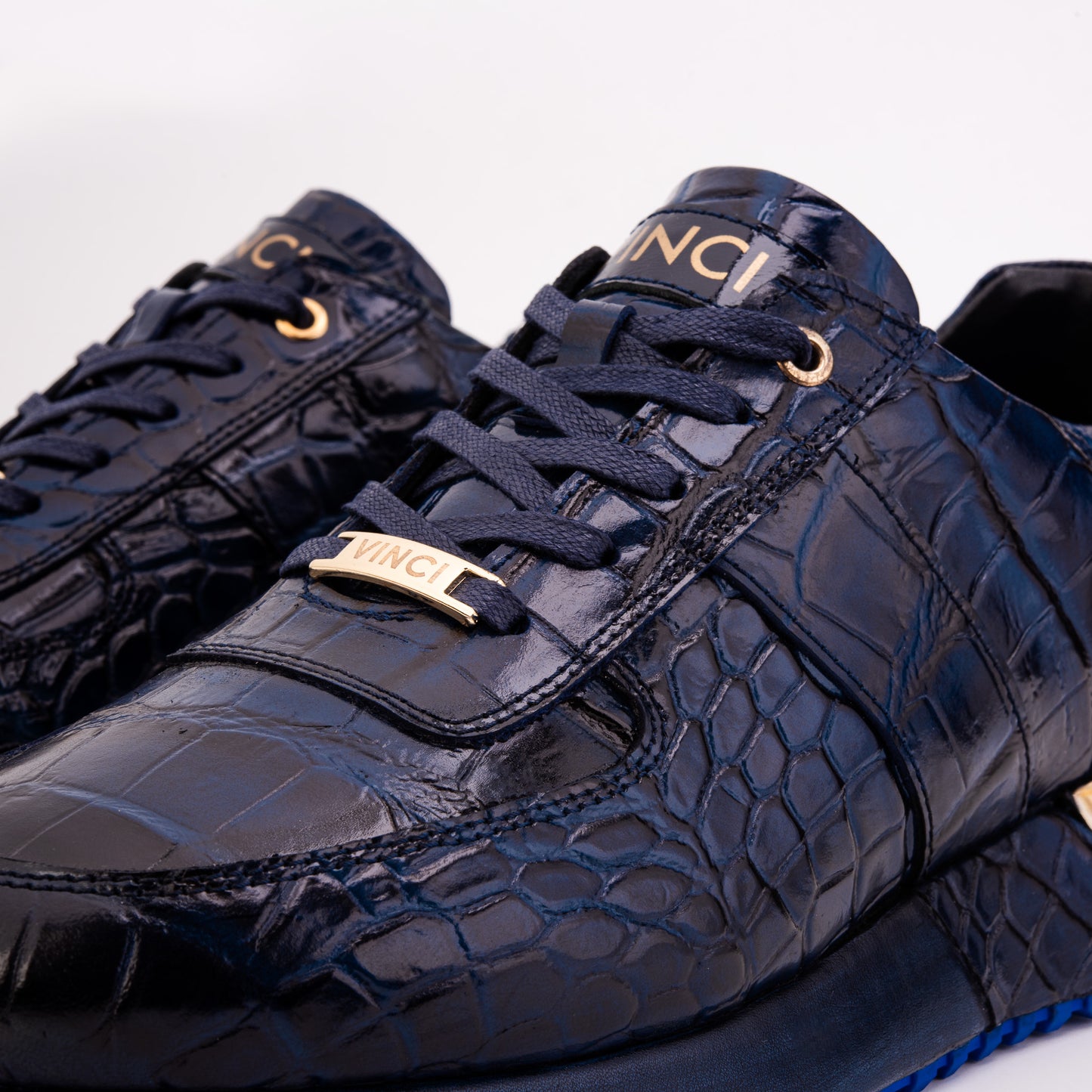 The Valeron Navy Genuine Leather Men Sneaker