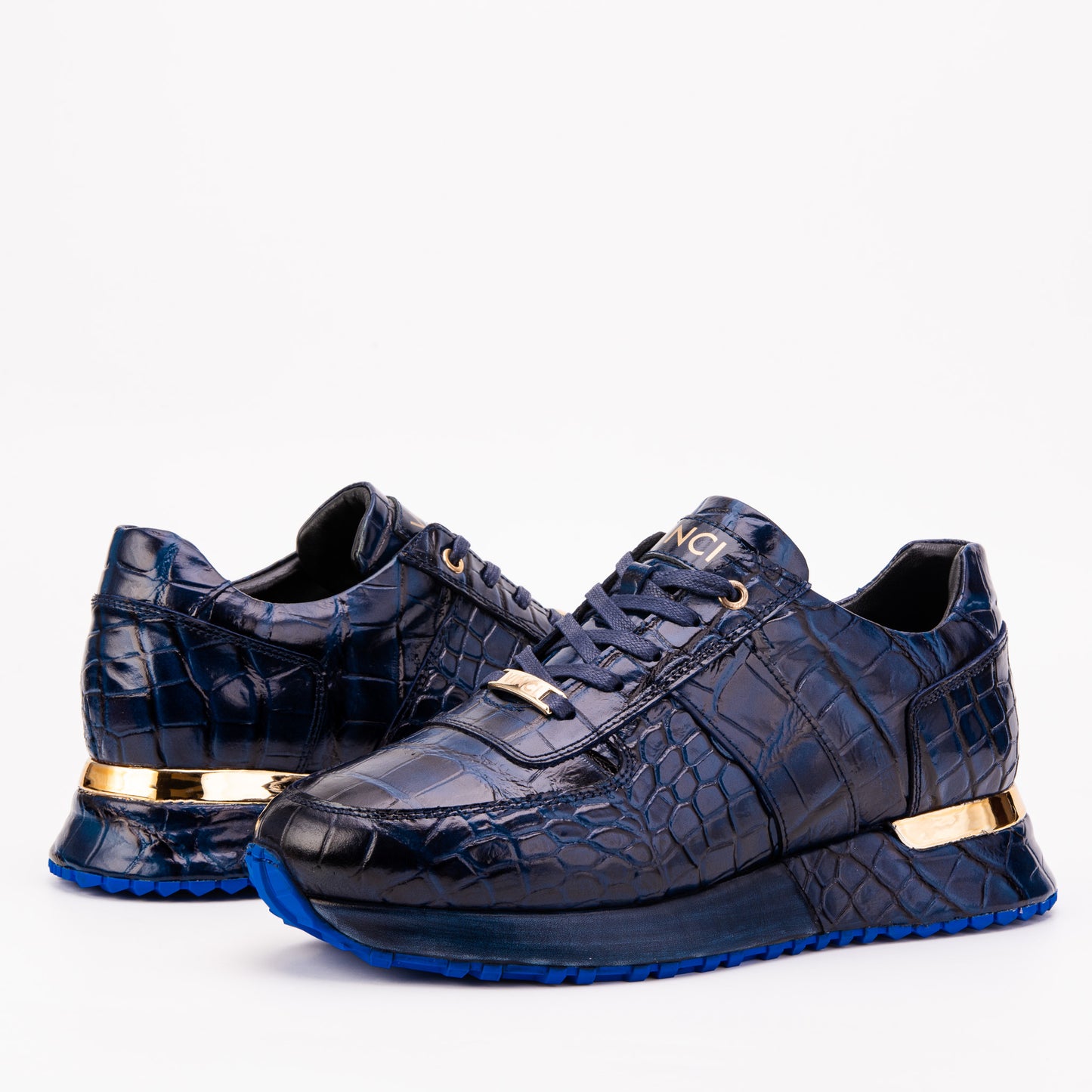 The Valeron Navy Genuine Leather Men Sneaker