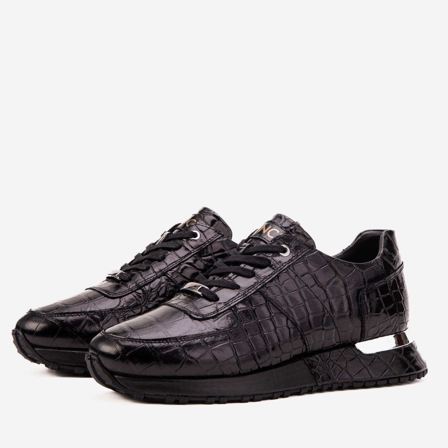 The Valeron Black Genuine Leather Men Sneaker