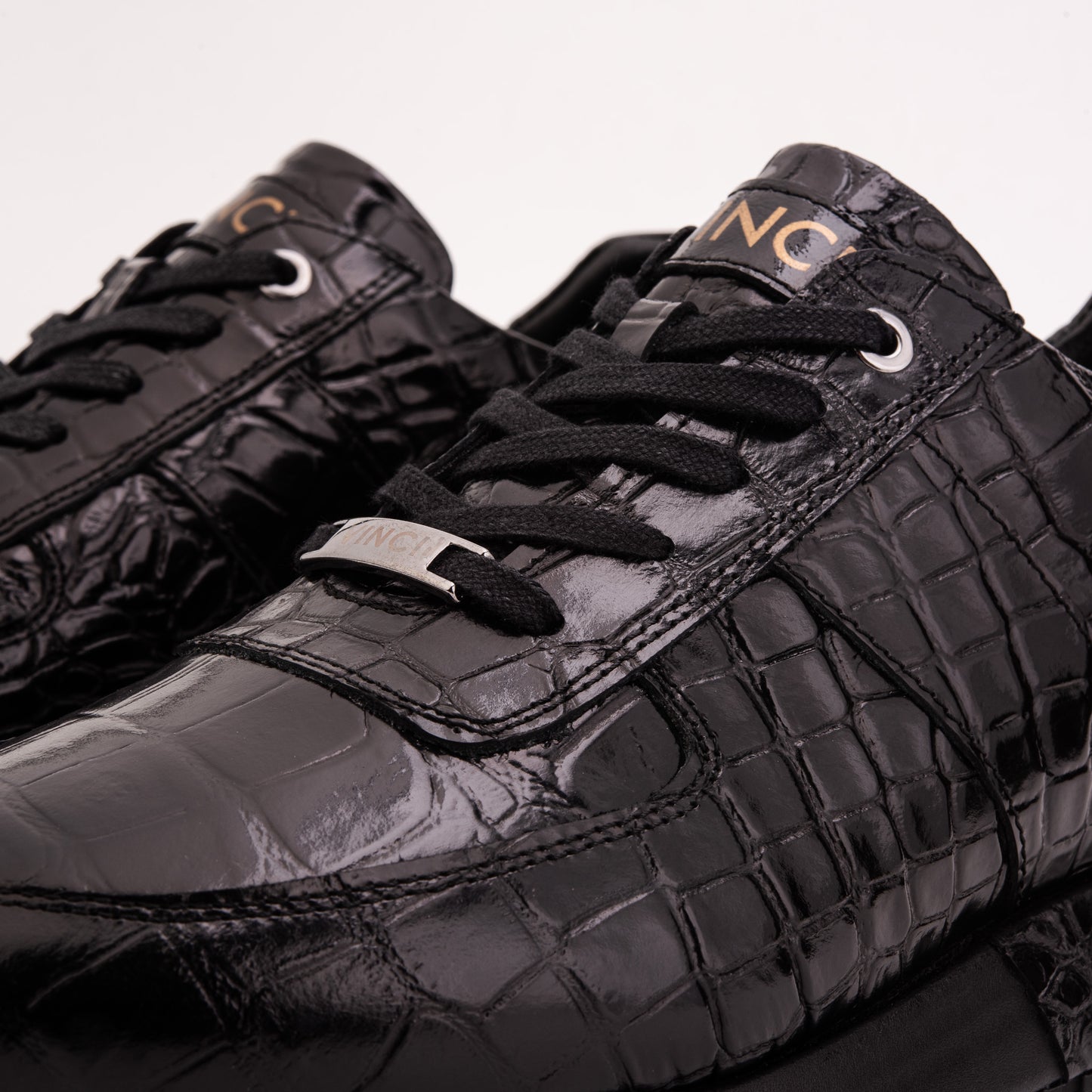 The Valeron Black Genuine Leather Men Sneaker