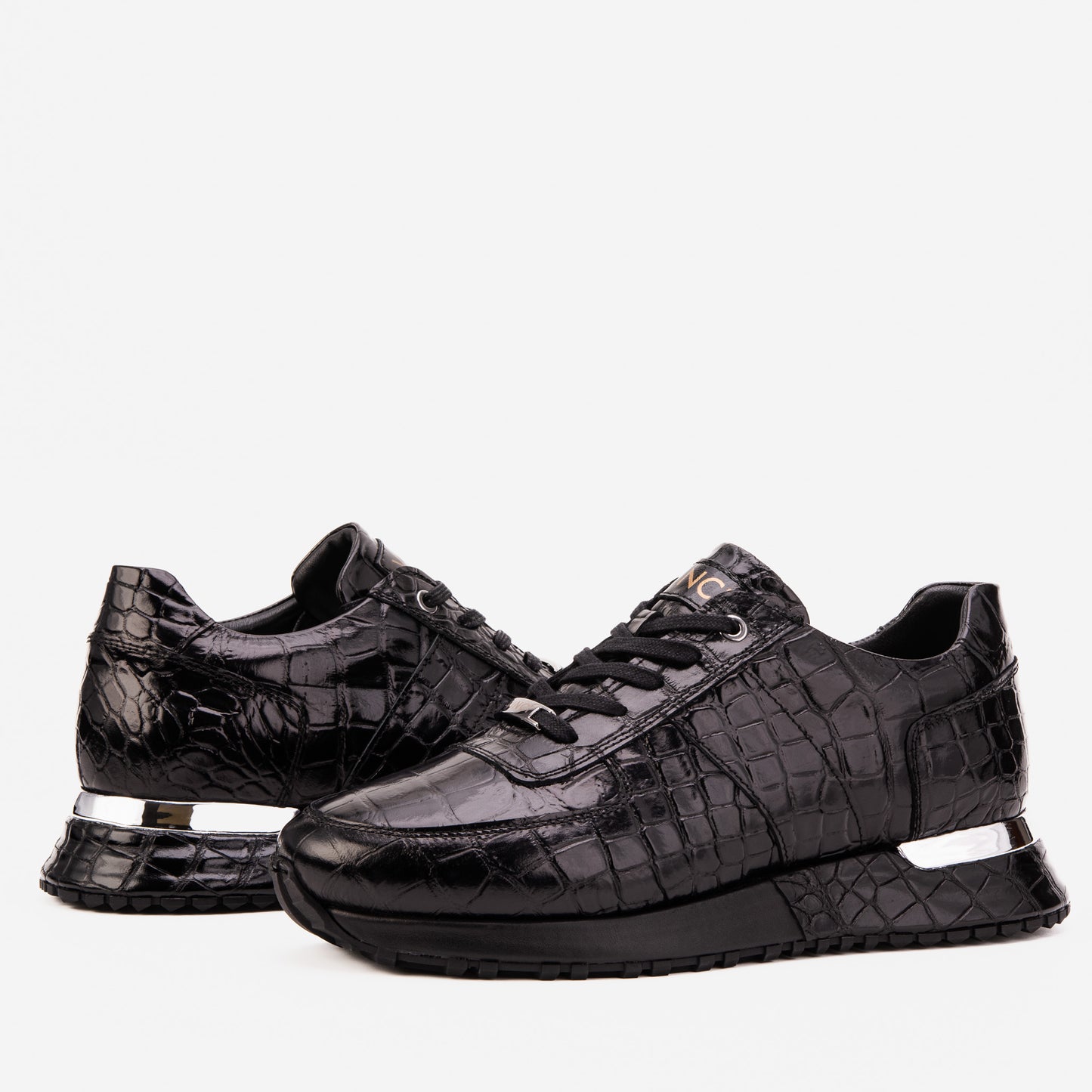 The Valeron Black Genuine Leather Men Sneaker