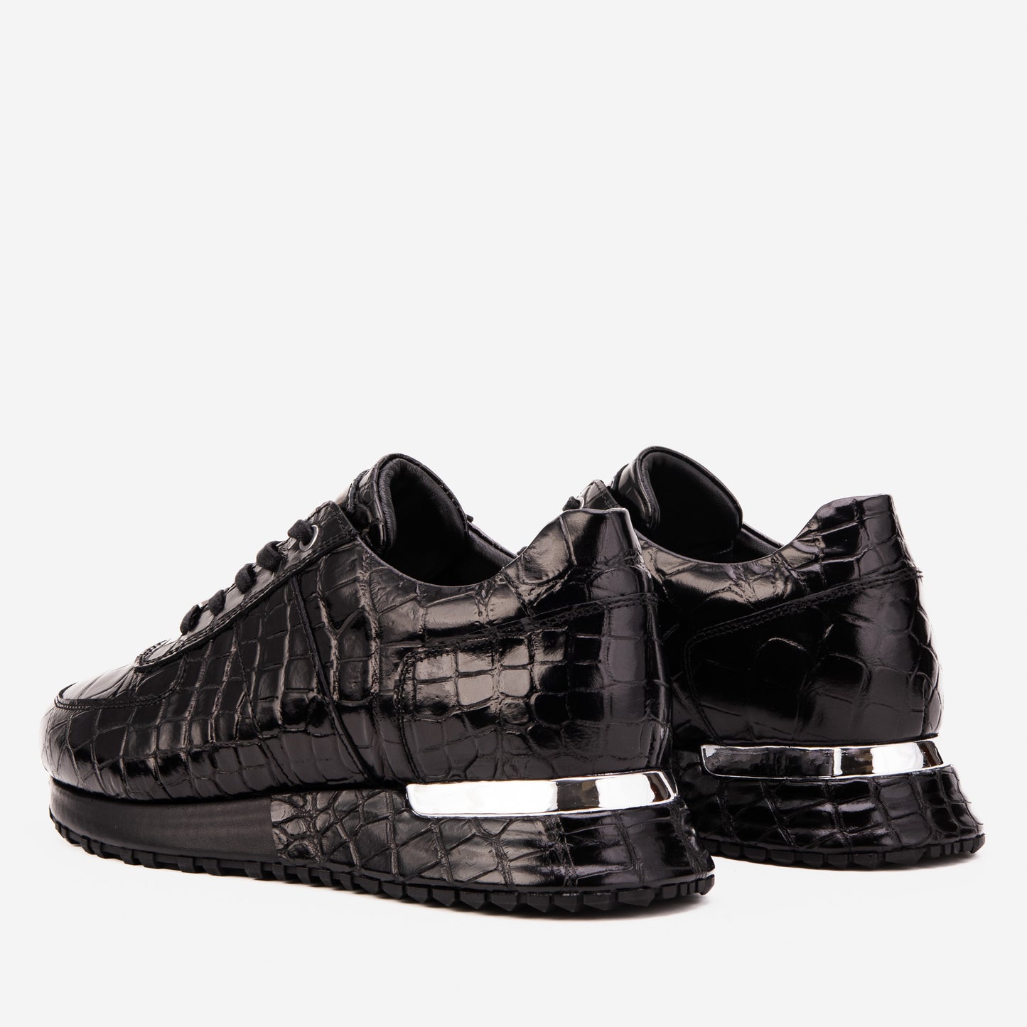 The Valeron Black Genuine Leather Men Sneaker