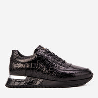 The Valeron Black Genuine Leather Men Sneaker