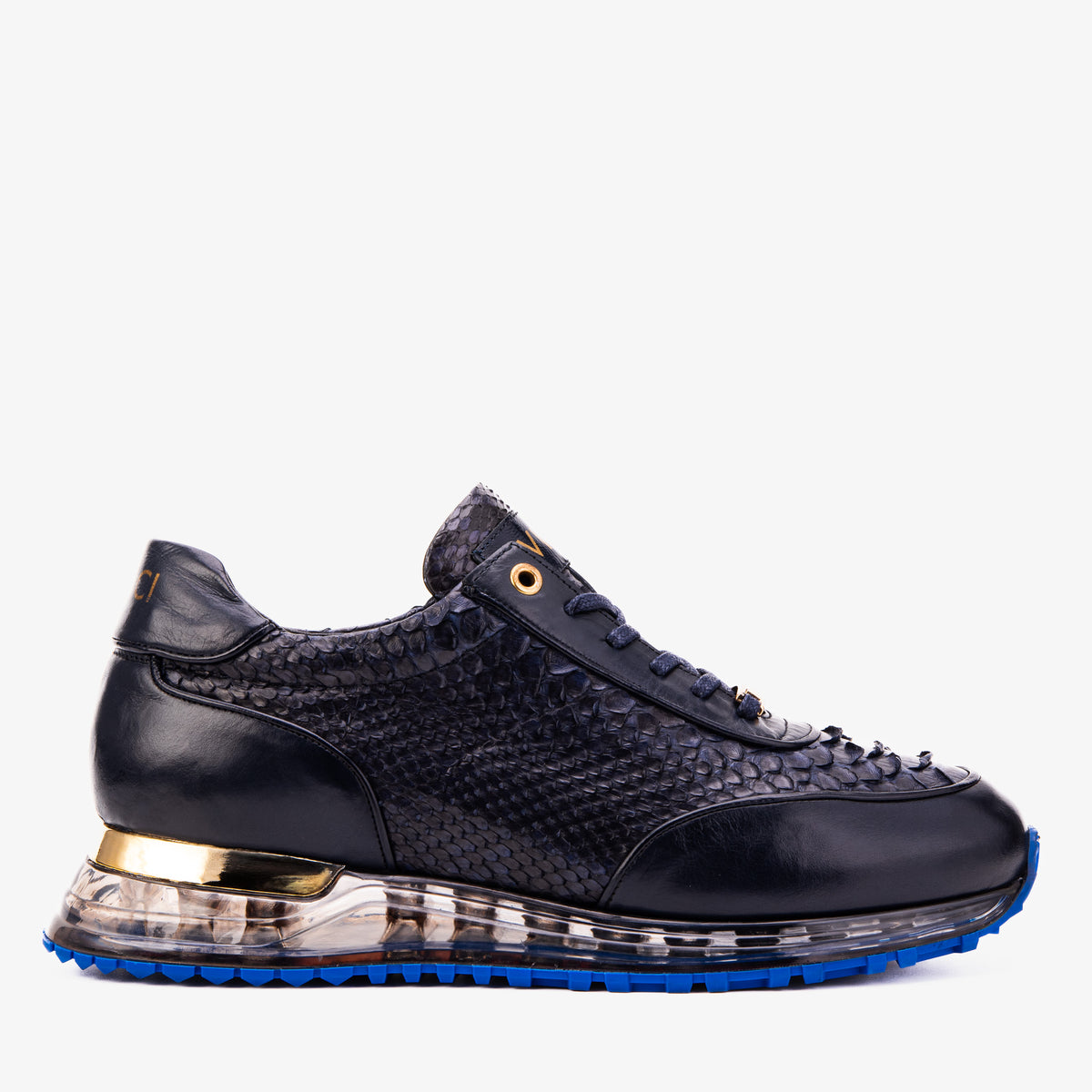 The Aetheris Midnight Blue Genuine Python & Calf Leather Men Sneaker