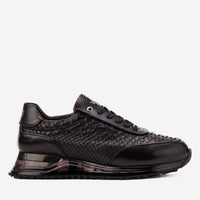 The Aetheris Zapatilla para Hombre de Piel Genuina de Pitón Negro y Becerro
