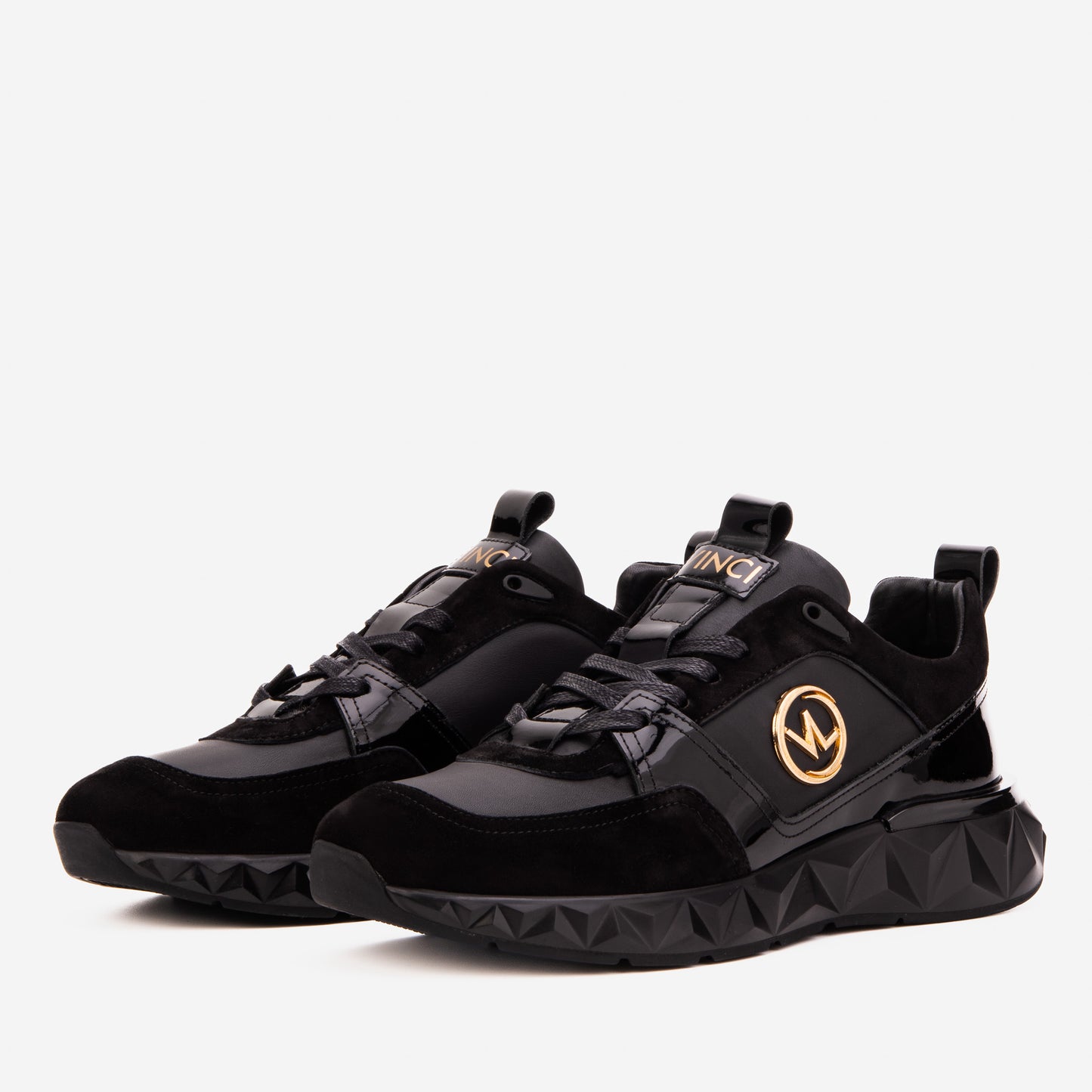 The Valenzo Black Leather Men Sneaker