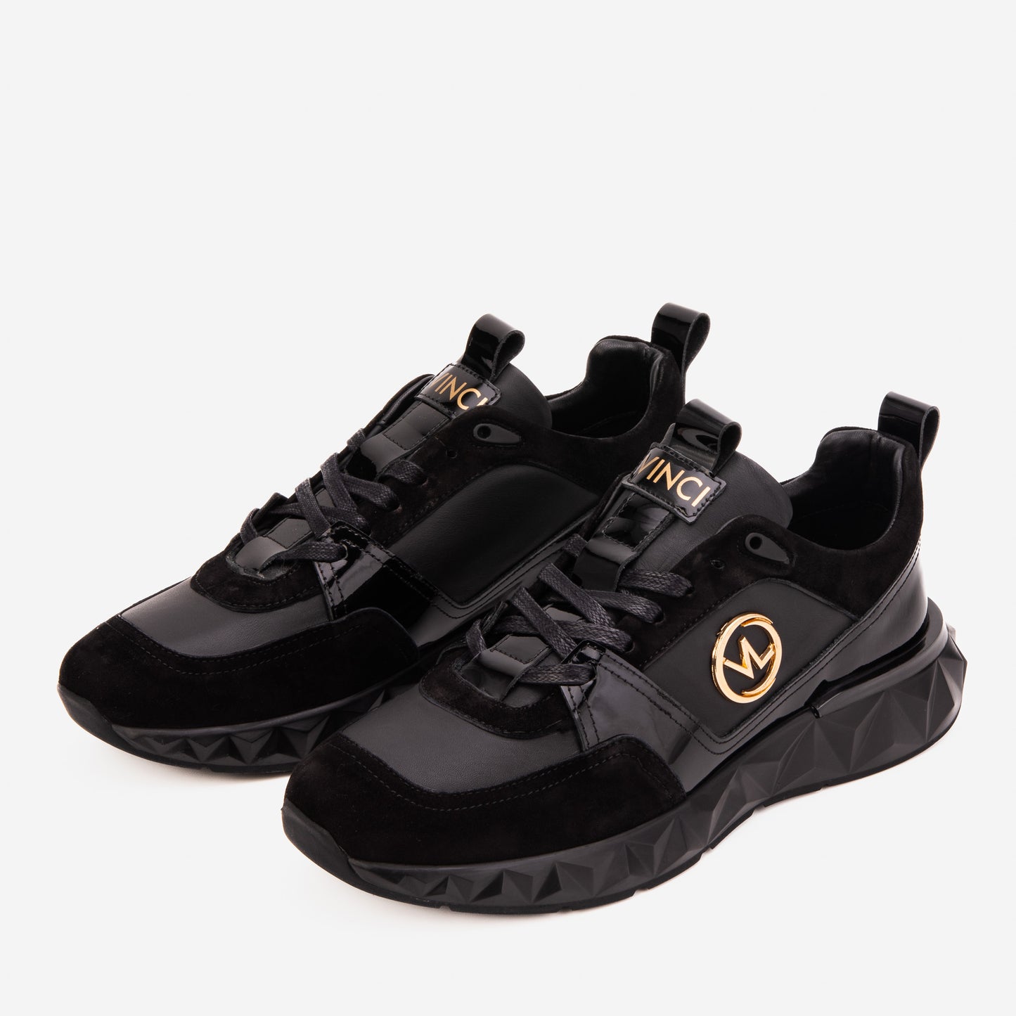 The Valenzo Black Leather Men Sneaker