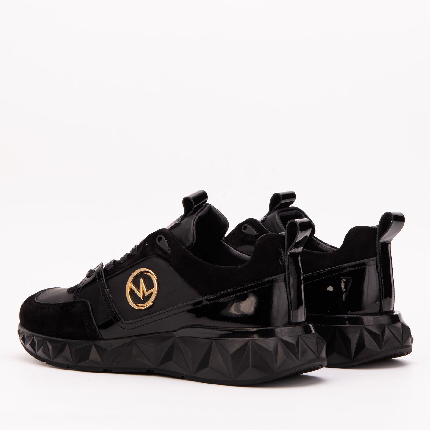 The Valenzo Black Leather Men Sneaker