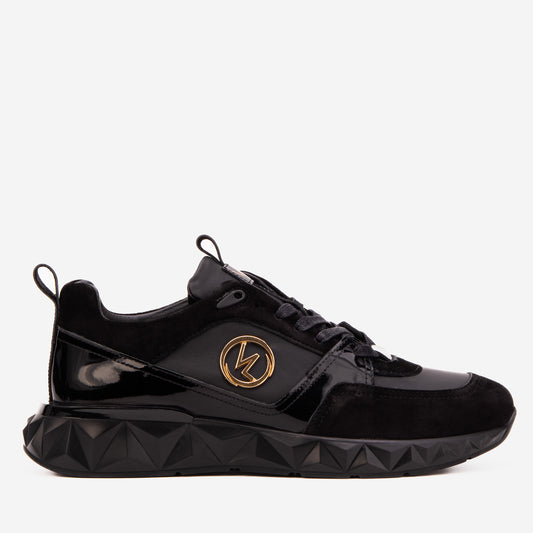 The Valenzo Black Leather Men Sneaker