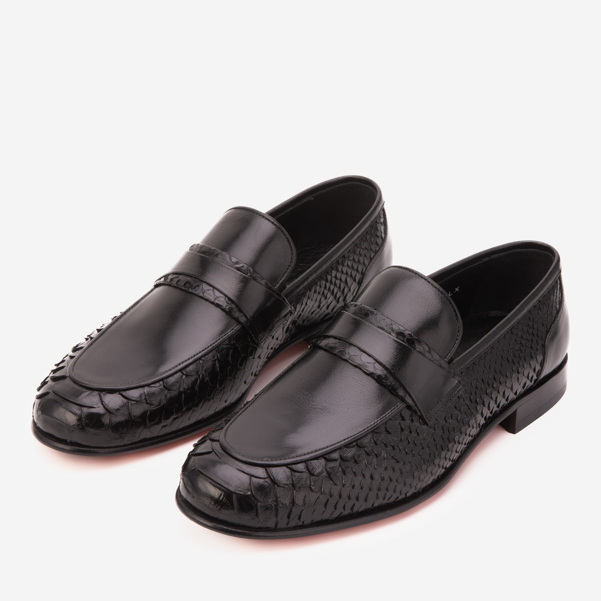 Mocasín Penny Aurelio Black de Cuero de Búfalo Joven