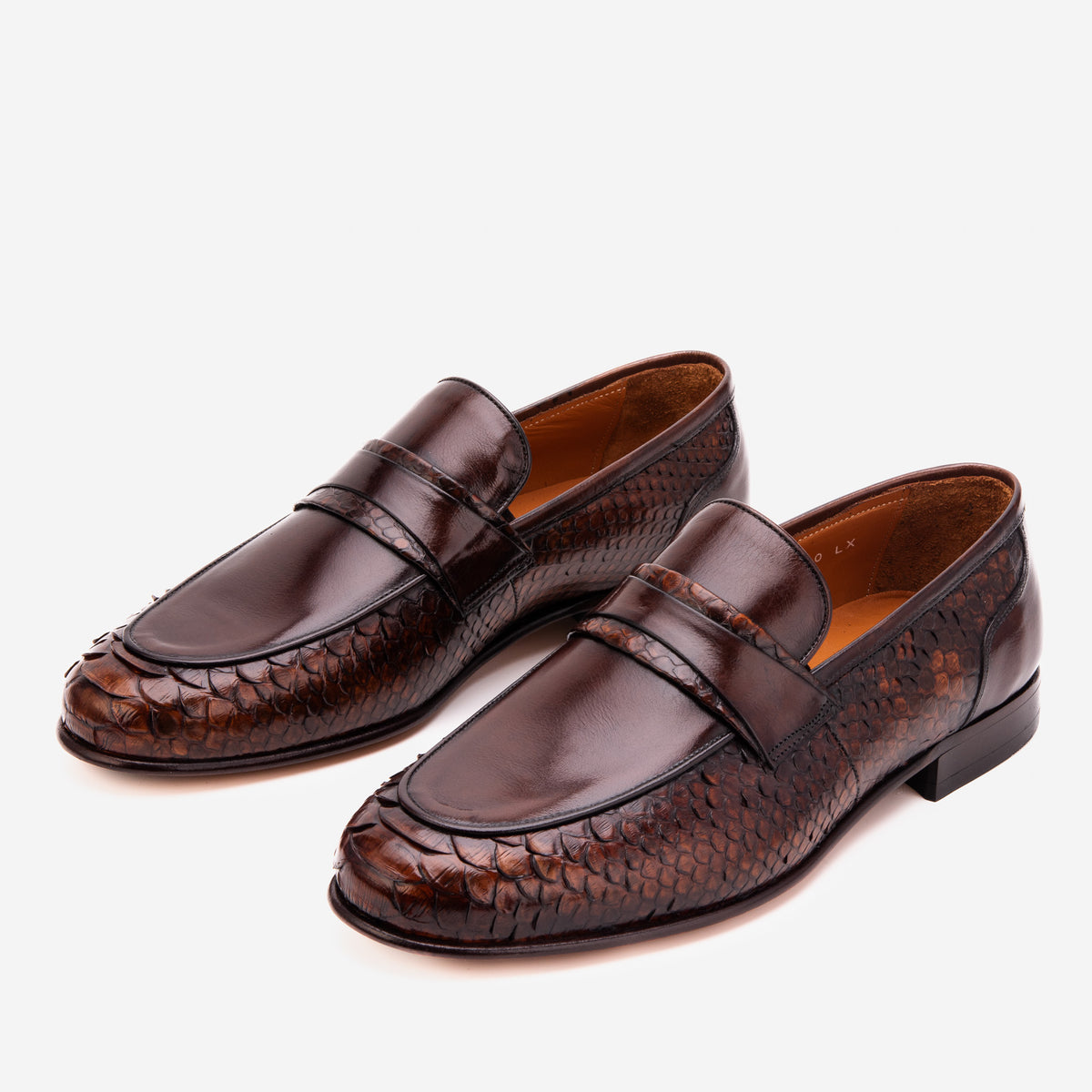 The Aurelio Brown Python & Baby Buffalo Leather Penny Loafer