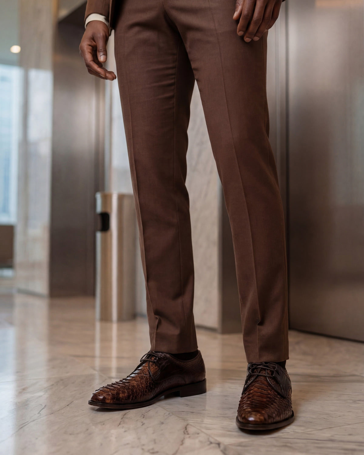Zapato Derby para Hombre Valmont de Cuero de Pitón Color Tostado