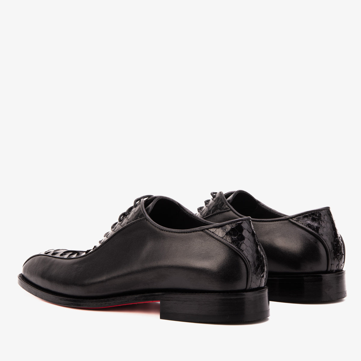 The Vespera Black Genuine Python & Calf Leather Men Oxford