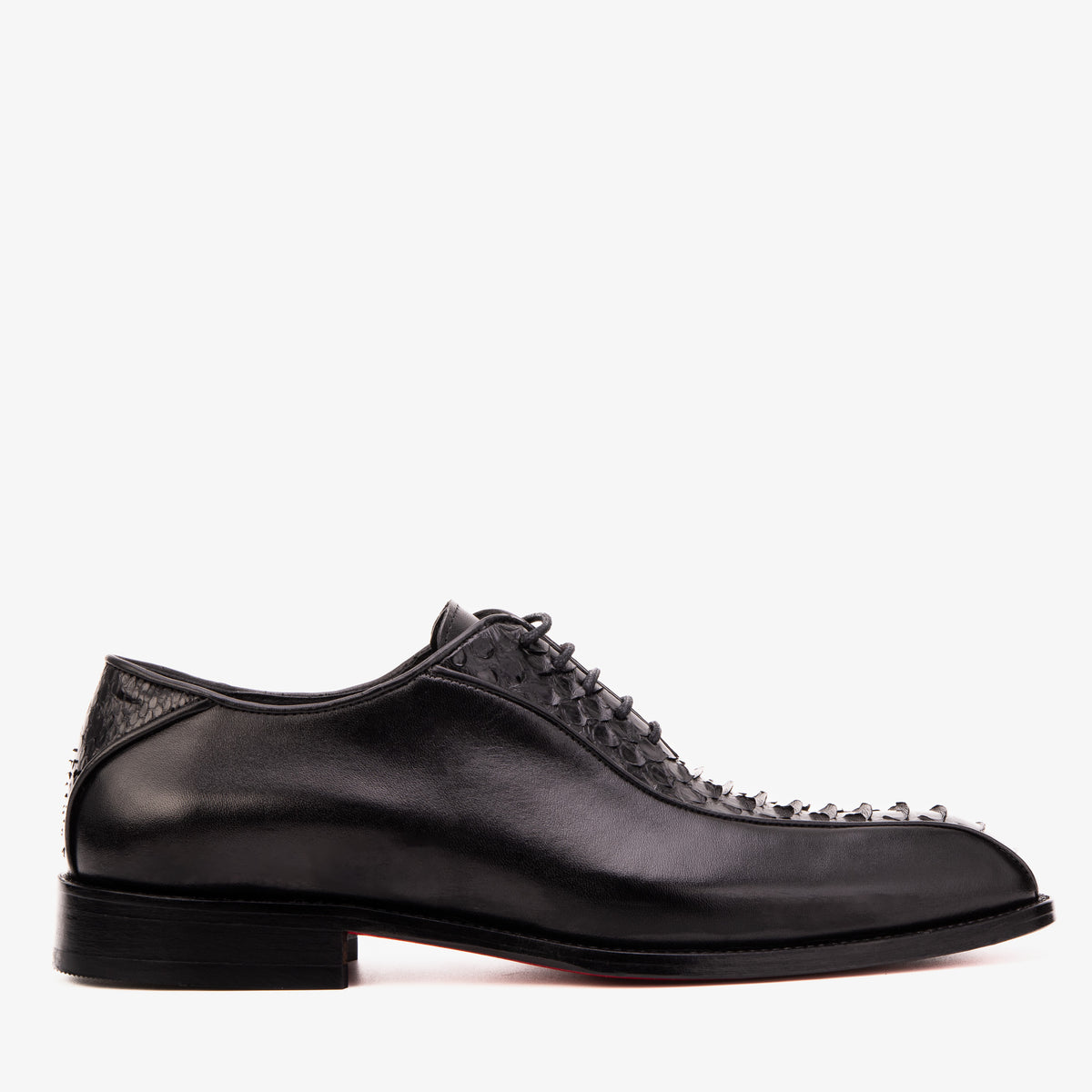 The Vespera Black Genuine Python & Calf Leather Men Oxford