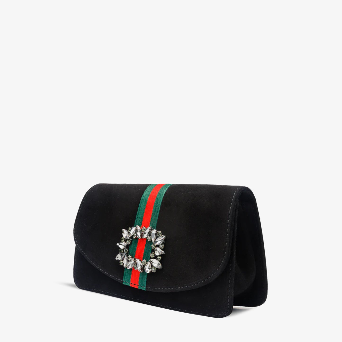 El bolso de mano Afega de piel de ante negra