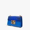 Bolso de mano de piel de pitón azul Toskana Sax