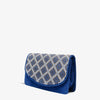 Bolso de mano Nampula Sax de piel con purpurina azul