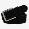 The Bari Black Suede Leather Belt