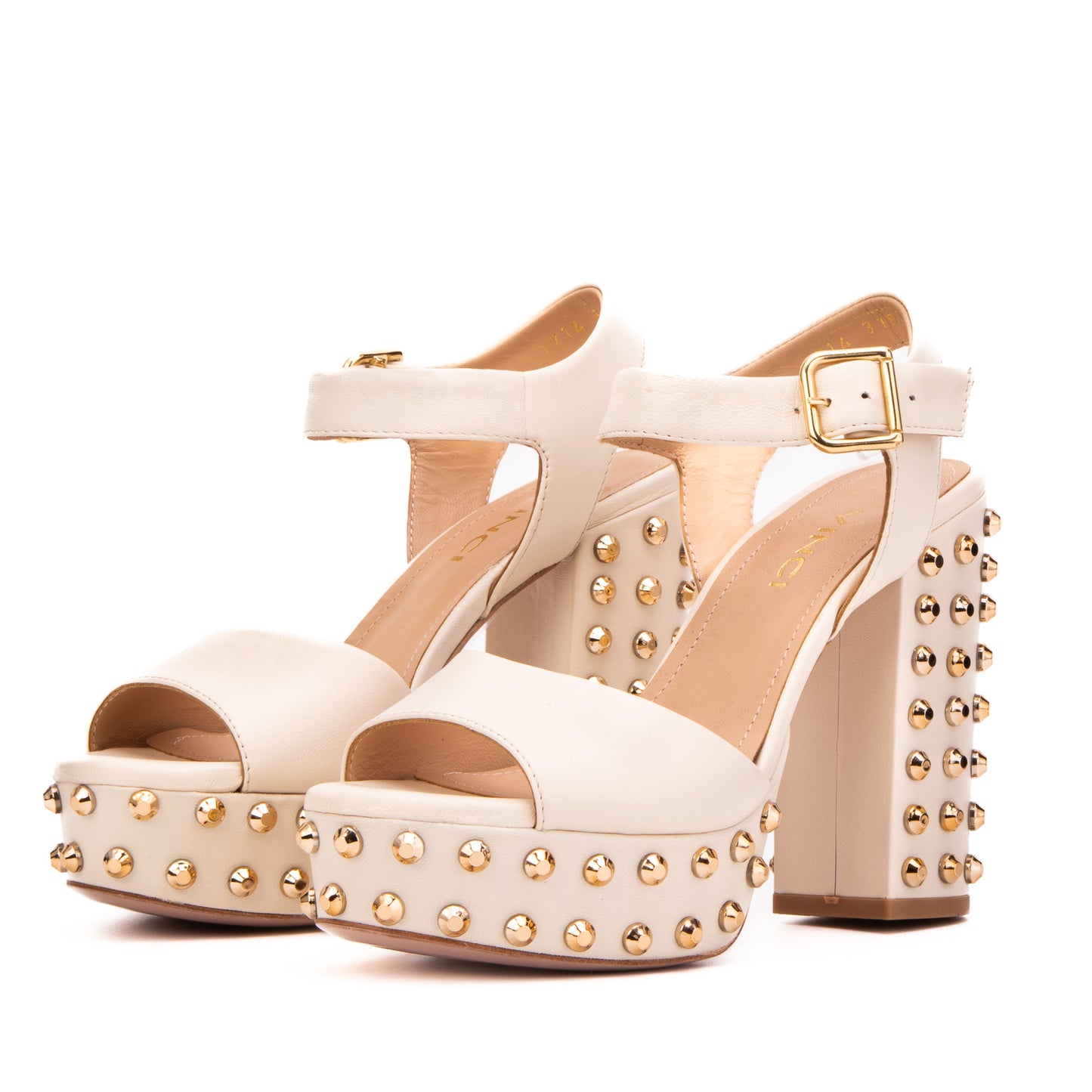 The Celestia Ivory Leather Platform Heel Women Sandal