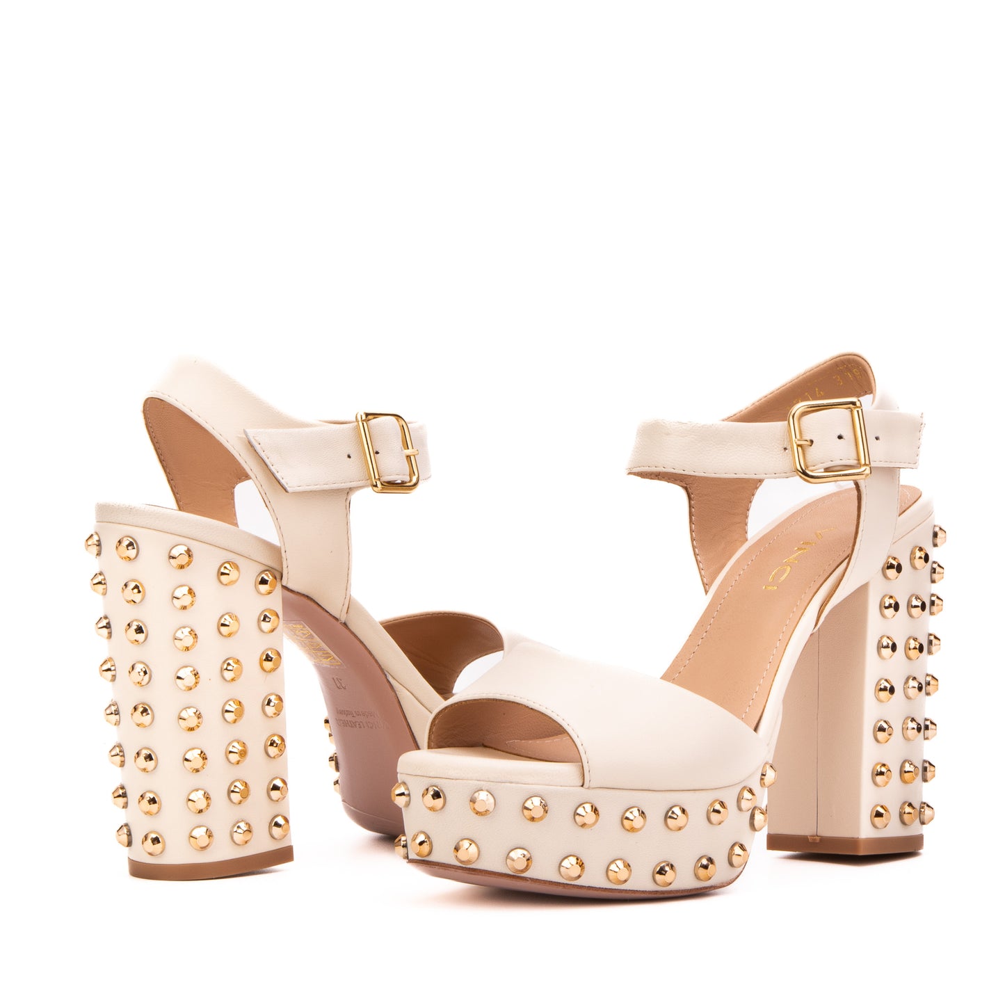 The Celestia Ivory Leather Platform Heel Women Sandal
