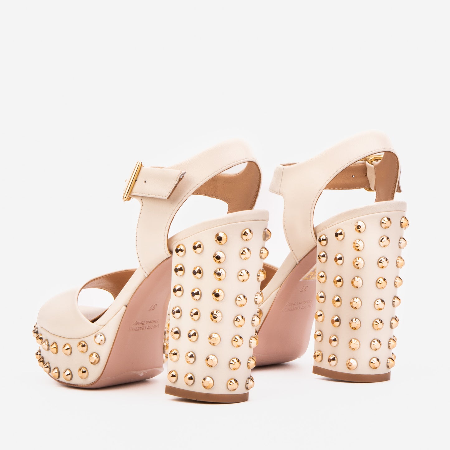 The Celestia Ivory Leather Platform Heel Women Sandal