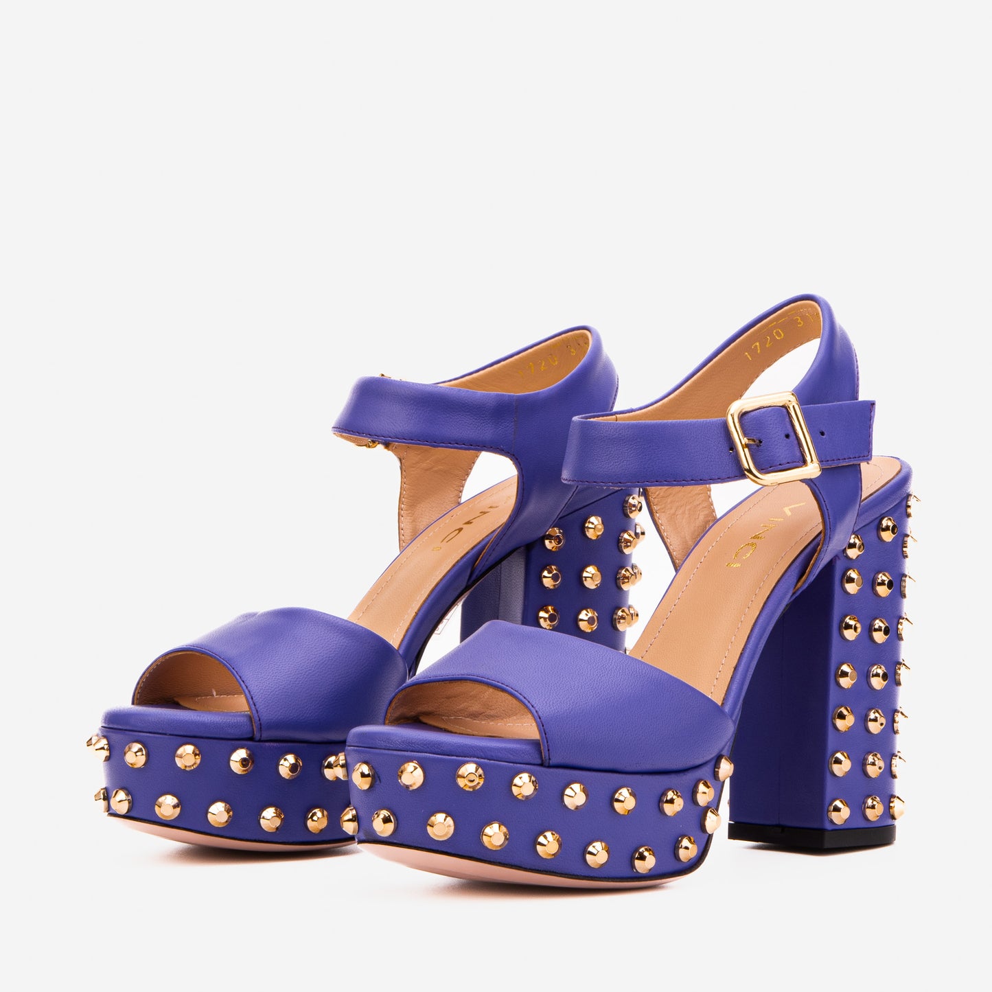 The Celestia Purple Leather Platform Heel Women Sandal