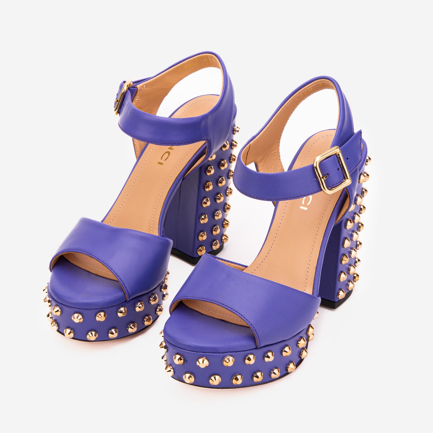 The Celestia Purple Leather Platform Heel Women Sandal