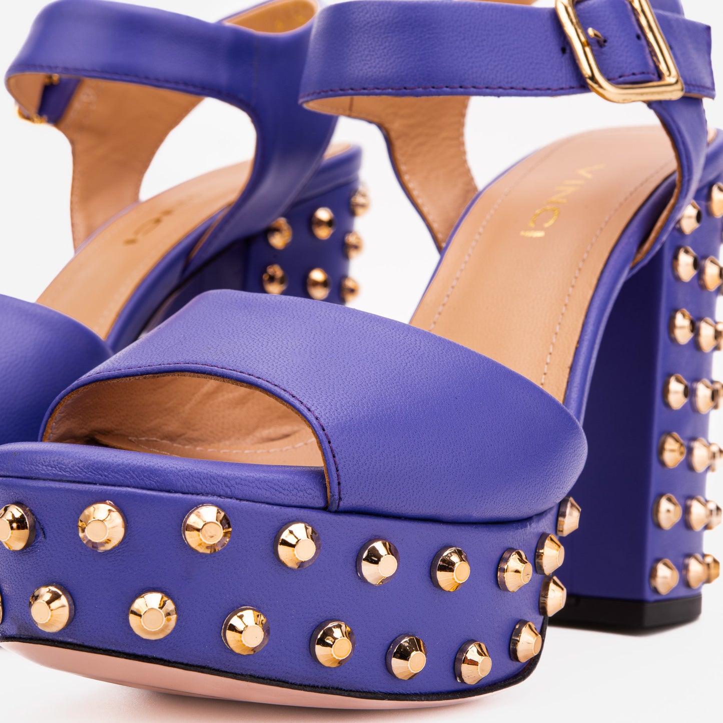 The Celestia Purple Leather Platform Heel Women Sandal