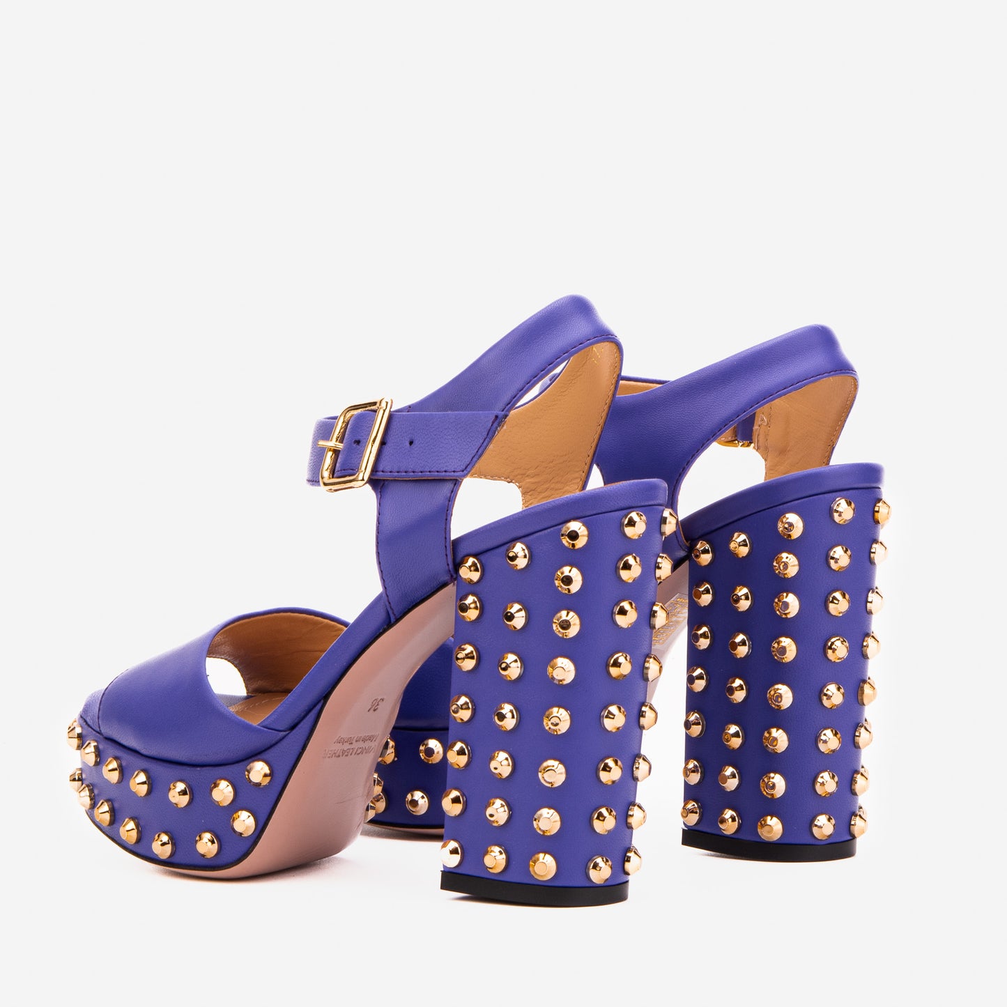 The Celestia Purple Leather Platform Heel Women Sandal