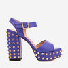 The Celestia Purple Leather Platform Heel Women Sandal