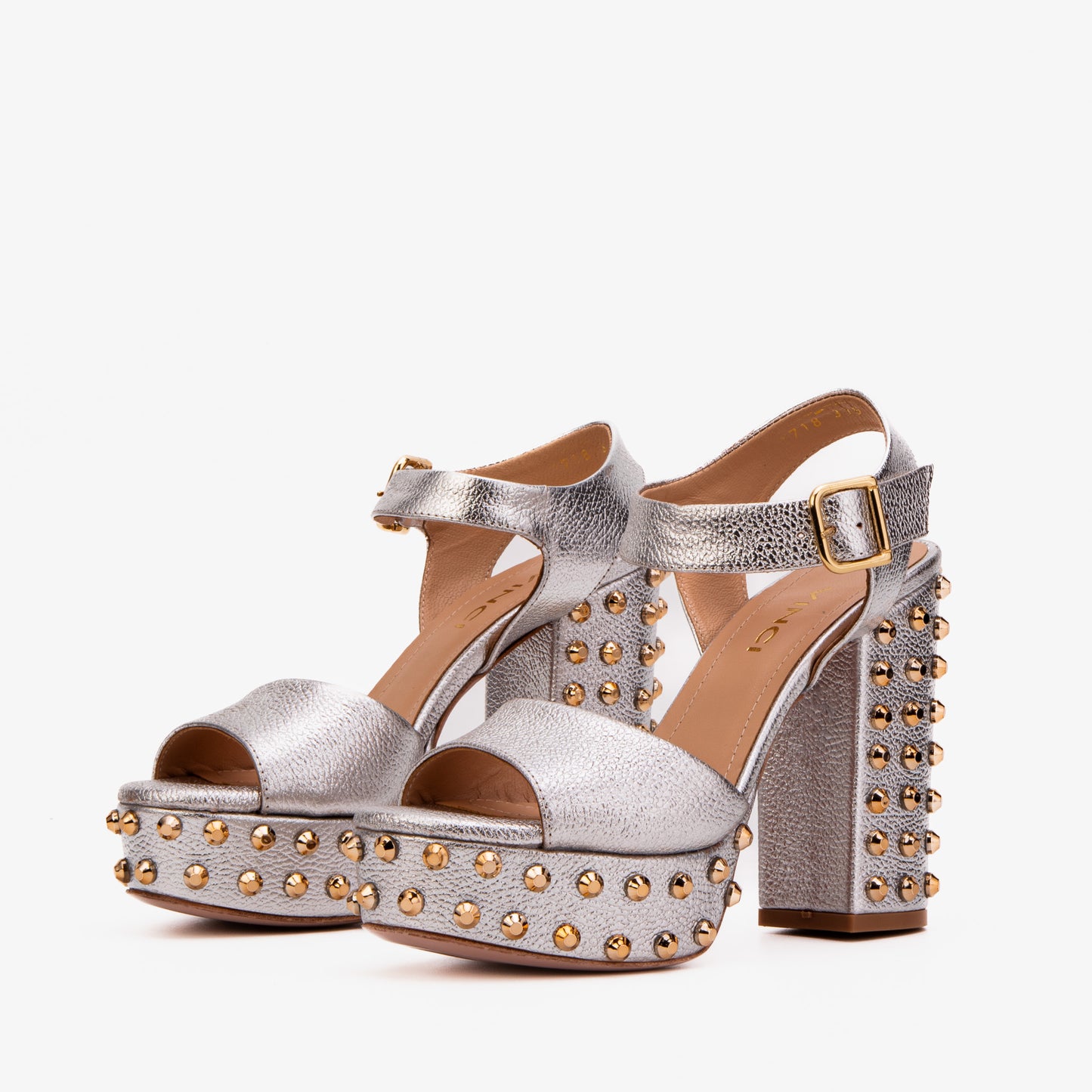 The Celestia Silver Leather Platform Heel Women Sandal