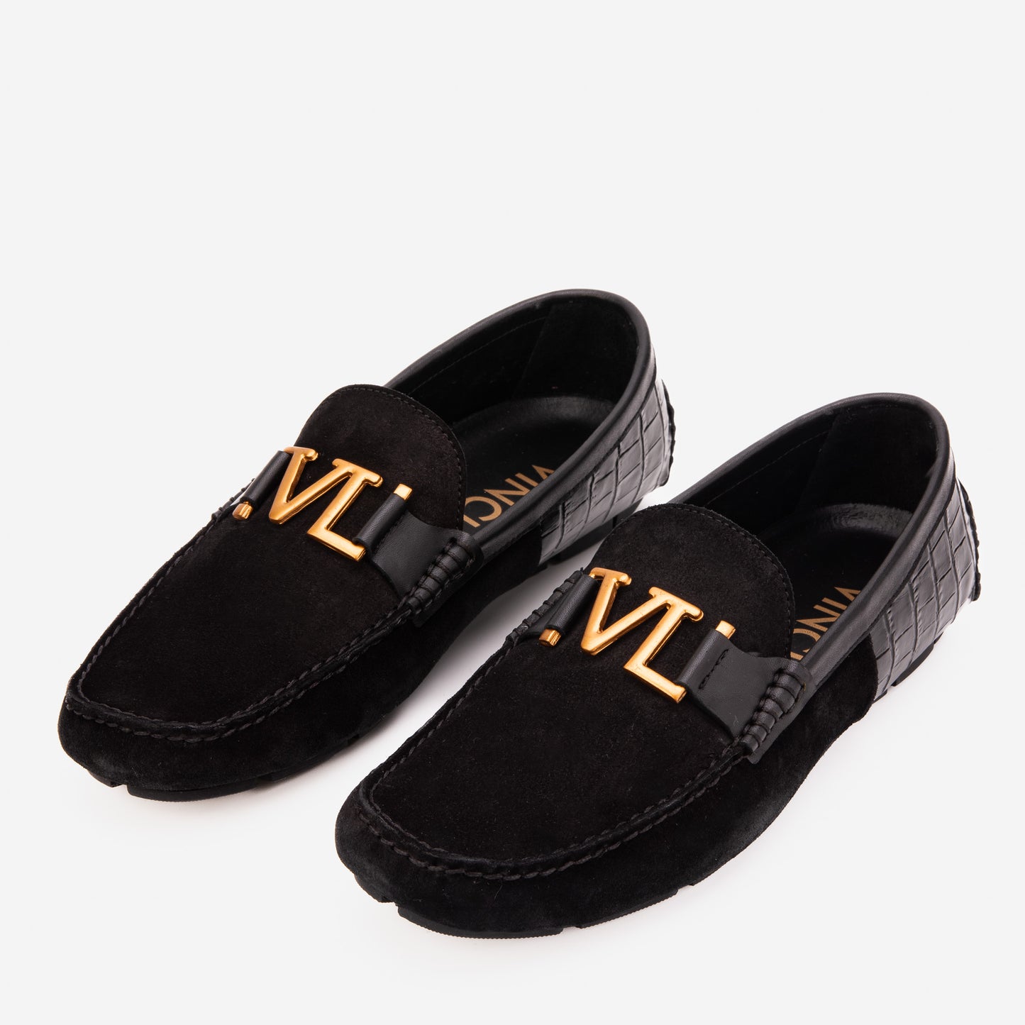 The Lucento Black Suede Driver Loafer
