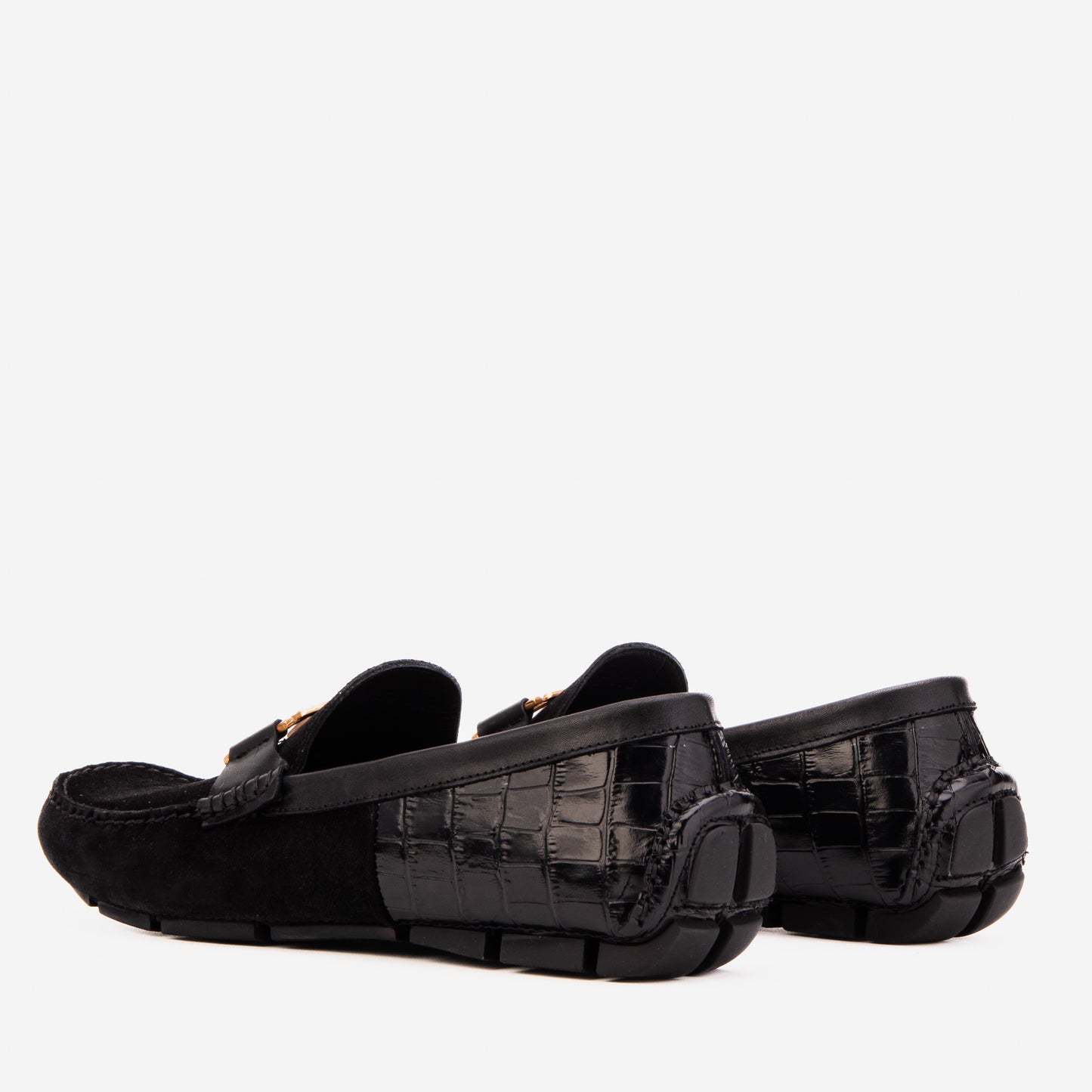 The Lucento Black Suede Driver Loafer