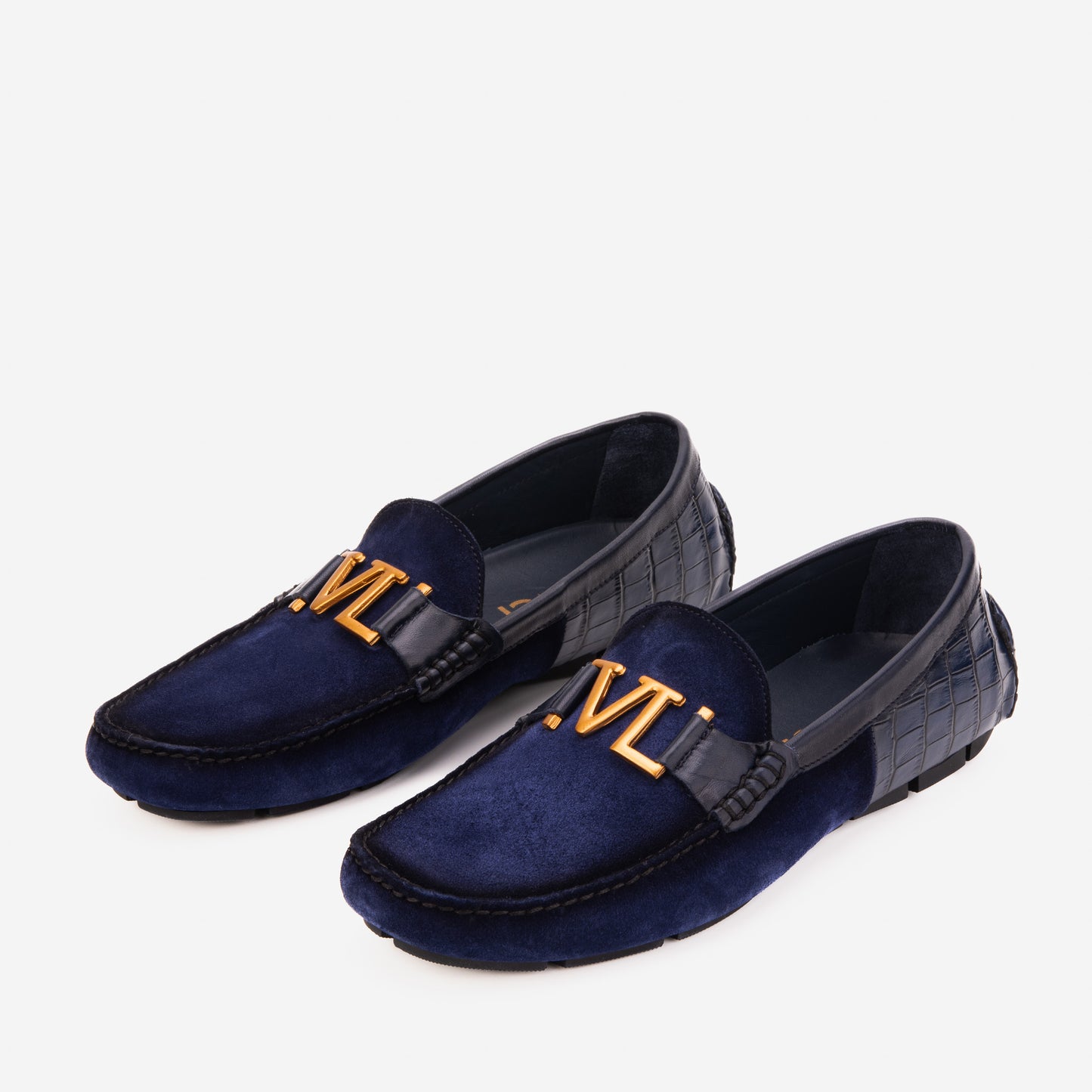 The Lucento Navy Suede Driver Loafer