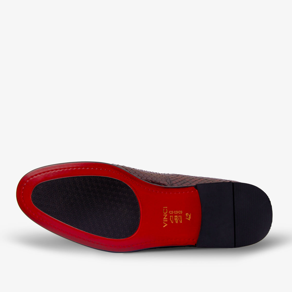 Mocasines con borlas de piel de pitón burdeos de Bethesda para hombre
