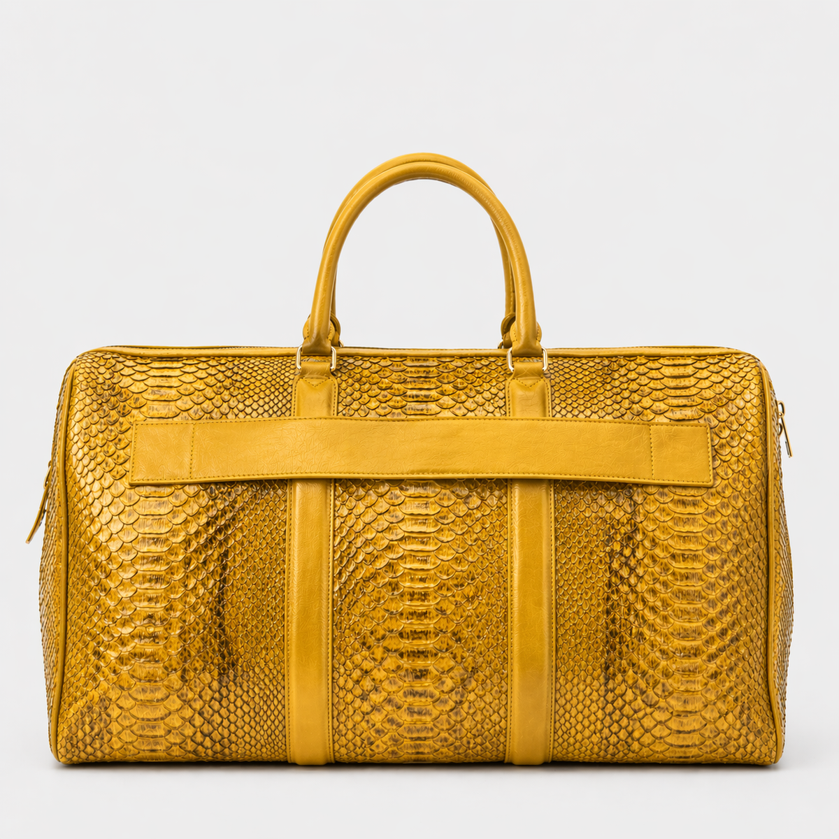 Velar Bolso Weekender de Cuero de Pitón Pintado a Mano Amarillo