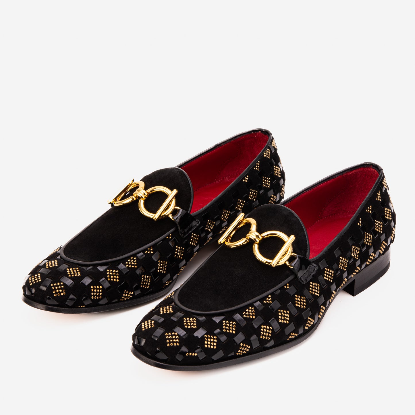 The Monteluce Black Suede & Patent Leather Men Bit Loafer