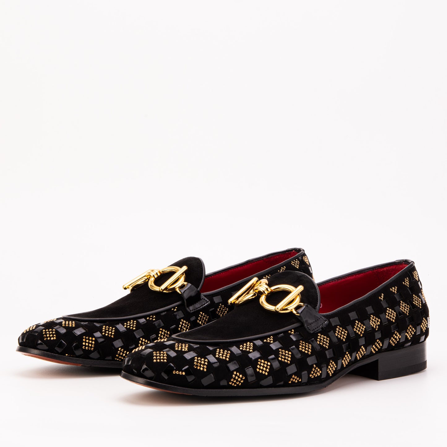 The Monteluce Black Suede & Patent Leather Men Bit Loafer