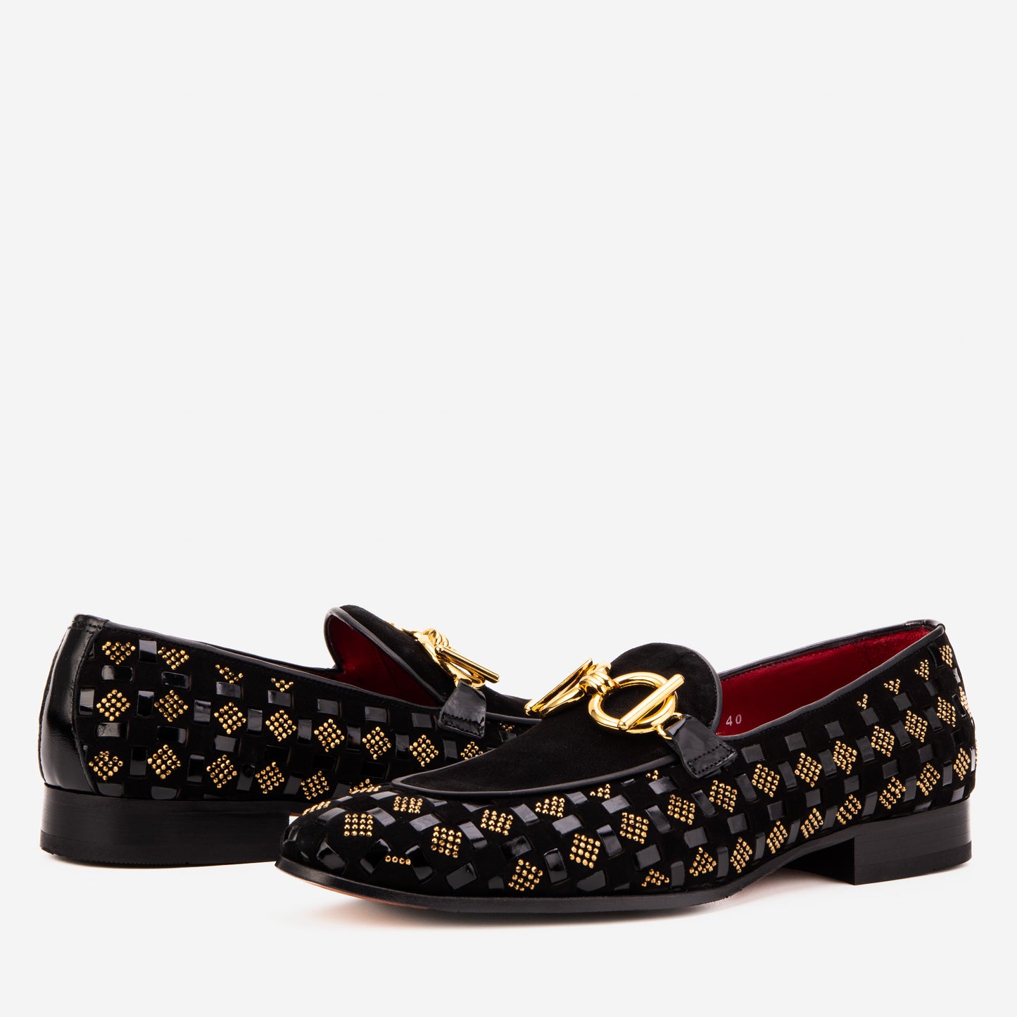 The Monteluce Black Suede & Patent Leather Men Bit Loafer