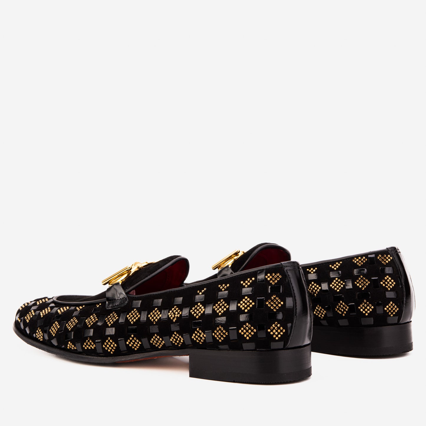 The Monteluce Black Suede & Patent Leather Men Bit Loafer