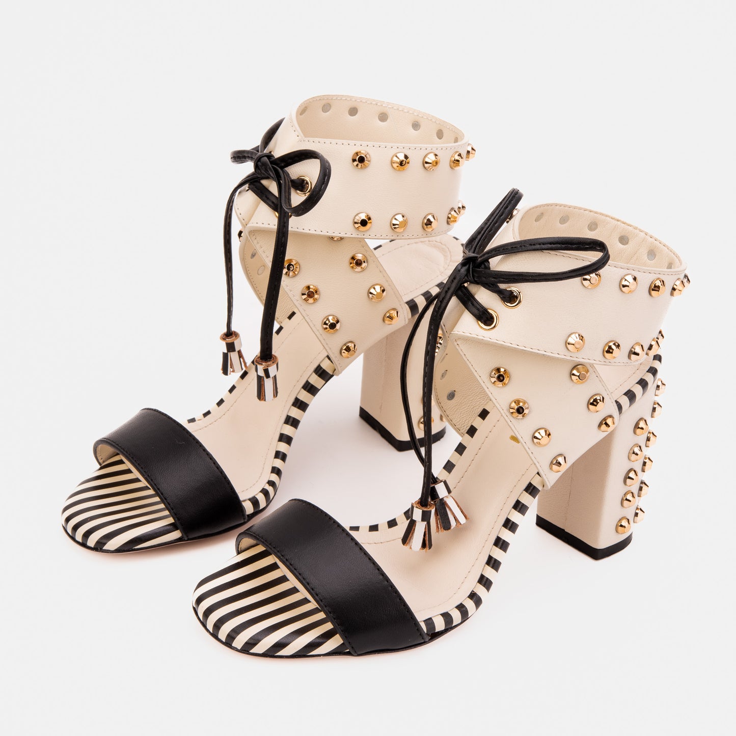 The Ravelle Ivory Studded Leather Women Sandal